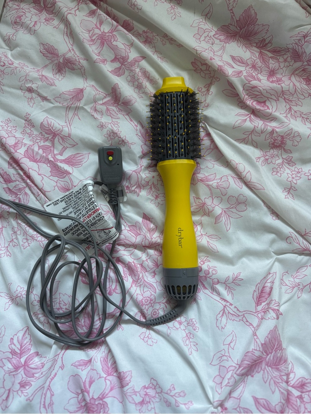 Drybar Yellow Hot Air Brush Styler with Gray Accents